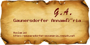 Gaunersdorfer Annamária névjegykártya